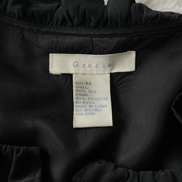 Gracie 100% Silk Ruffle Collar Mini Dress - Picture 3 of 7